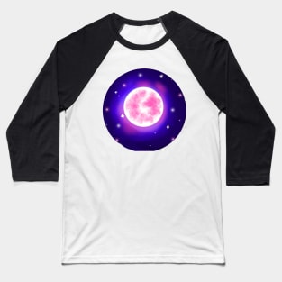 glowing pink moon Baseball T-Shirt